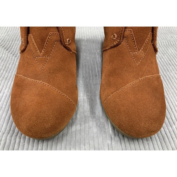 TOMS  Women's Size 8M Brown Rust KALA Desert Wedge BOOT BOOTIE Suede Leather - Picture 6 of 14